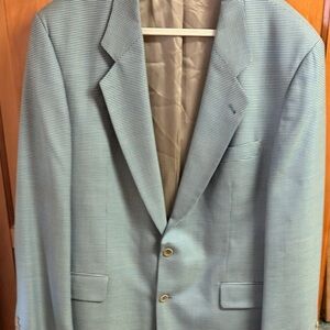 Hugo Boss Corleone 100% Wool Sport Coat Blazer BlueTan Micro Houndstooth Mens44R